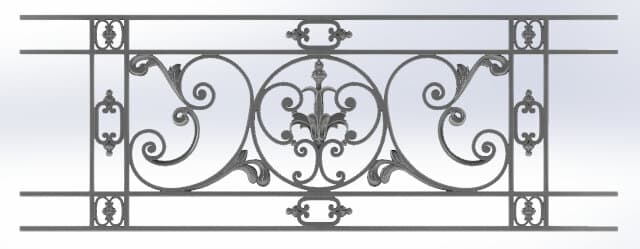 Grille de balcon, garde-corps en fonte — ref ML