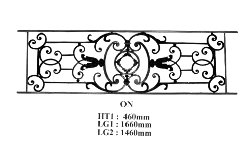 Grille de balcon, garde-corps en fonte — ref ON