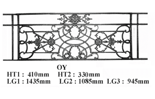 Grille de balcon, garde-corps en fonte — ref OY