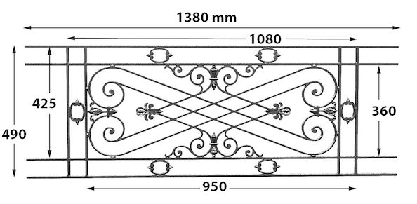 GRILLE DE BALCON, GARDE-CORPS, BALUSTRADE, LOISELET - ZI