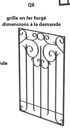 Grille en fer forgé - Référence QX