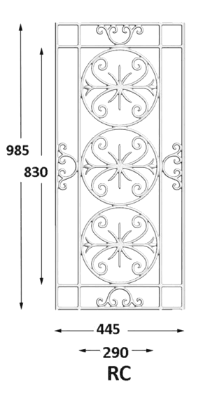 Grille en fer forgé - Référence RC