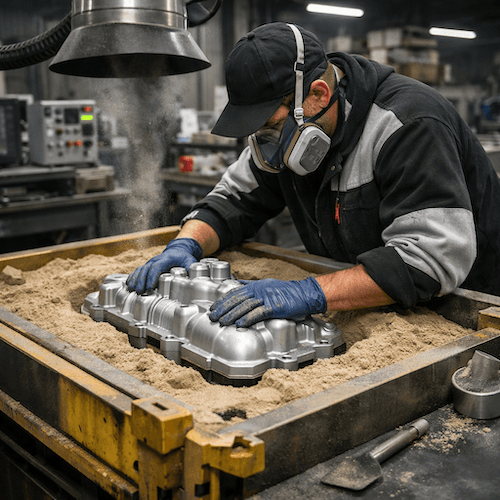 Moulage aluminium main