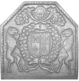plaque de cheminee decoree loiselet 70 - 79 cm - SP047