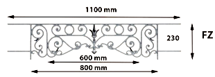 garde-corps, barre d'appui, appui de fenêtre, balustrade, en fonte moulée et fer forgé_LOISELET_FY