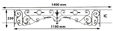 garde-corps, barre d'appui, appui de fenêtre, balustrade, en fonte moulée et fer forgé_LOISELET_SD