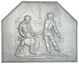 plaque cheminee decoree 70-79 cm loiselet - RP0214D