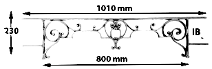 garde-corps, barre d'appui, appui de fenêtre, balustrade, en fonte moulée et fer forgé_LOISELET_ SE