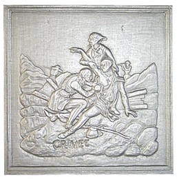 plaque cheminee decoree 70-79 cm loiselet - RP0477