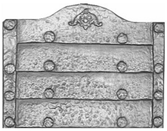plaque de cheminee decoree loiselet 70 - 79 cm - RP0211