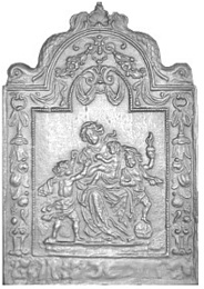 plaque de cheminee decoree loiselet 70 - 79 cm - RP0030