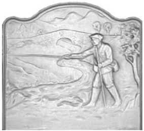 plaque de cheminee decoree loiselet 70 - 79 cm - RP0434A