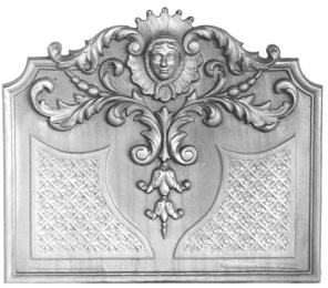 plaque de cheminee decoree loiselet 70 - 79 cm - RP0413